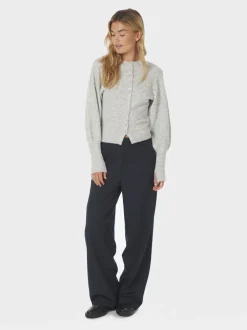 Briano Soft Knit Cardigan, Light Grey Melange, 40