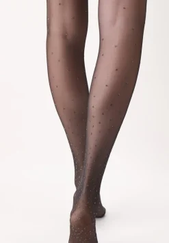 Bright Dots Strømpebukser, Black, S/M