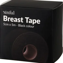 Brysttape, Sort, 5 cm