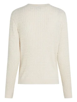 Cable Striktrøje, Heather Ivory Petal, M