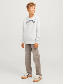 Caleb Varsity Crew Sweatshirt, White Melange, 164 cm