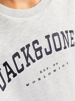 Caleb Varsity Crew Sweatshirt, White Melange, 164 cm