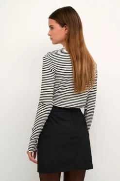 CandaceKB Langærmet T-shirt, Egret/Meteorite Stripe, M