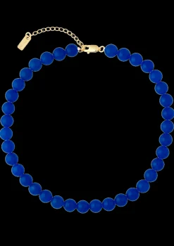 Candy Coral Halskæde, Gold Plated/Dark Blue, 37-42 cm