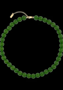 Candy Coral Halskæde, Gold Plated/Dark Green, 37-42 cm