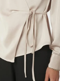 Caprina Heavy Sateen Bluse, Champagne, 36