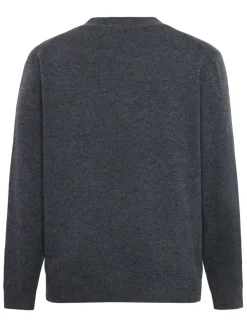 Cashmere Knit Cardigan, Dark Grey Melange, L