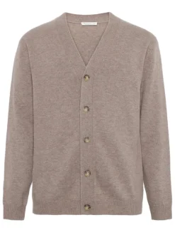 Cashmere Knit Cardigan, Kelp Melange, XXL