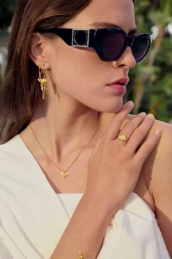 Cassandra Halskæde, Gold Plated/Labradorit, 40,5+3 cm