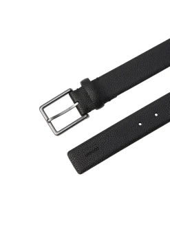 Causal Pin Buckle Pebble Bælte, Black/Matte Gunmetal, 90 cm