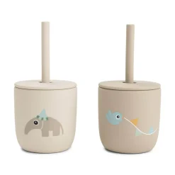 Celebration 2-pak Sugerørskop, Sand