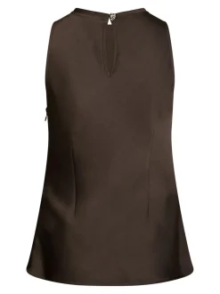 Celina Heavy Sateen Top, Dark Brown, 40