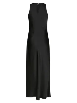 Celinie Heavy Sateen Kjole, Black, 36