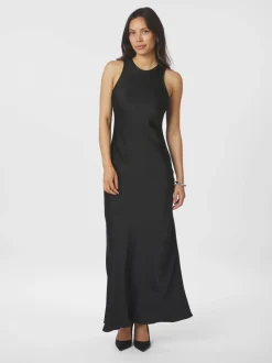 Celinie Heavy Sateen Kjole, Black, 36