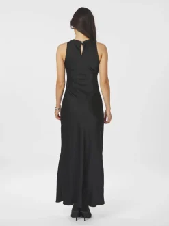 Celinie Heavy Sateen Kjole, Black, 36