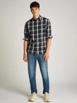 Check Flannel Skjorte, Dark Night Navy Check, S