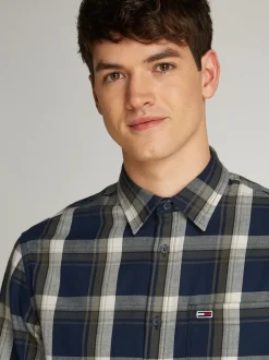 Check Flannel Skjorte, Dark Night Navy Check, S