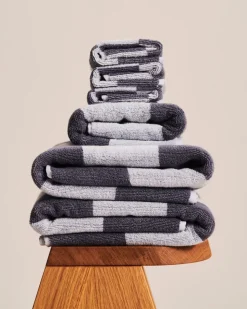 Check Håndklæde, Steel Blue, 70x136 cm