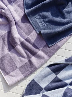 Check Håndklæde, Steel Blue, 70x136 cm