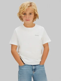 Chest Logo T-shirt, Bright White, 140 cm