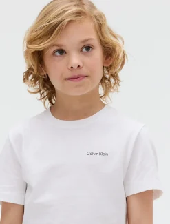 Chest Logo T-shirt, Bright White, 140 cm