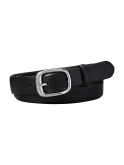 Chunky Buckle Bælte, Black/Shiny Nickel, 85 cm
