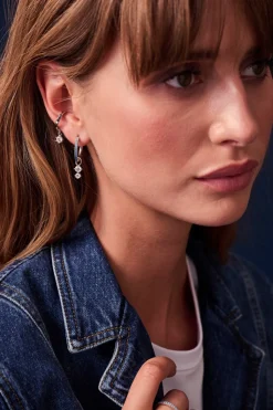 Circolo Due Ørerings Vedhæng, Sølv/Hvid