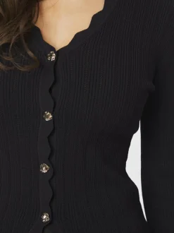 Clara Stitch Knit Bluse, Dark Navy, 38