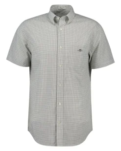 Classic Poplin Check Skjorte, Juniper Green, XL