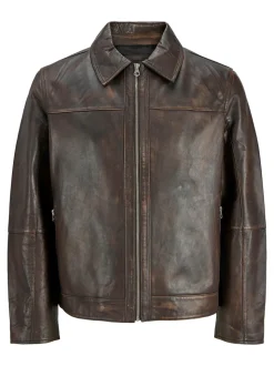 Clean Leather Jakke, Chocolate Brown, L