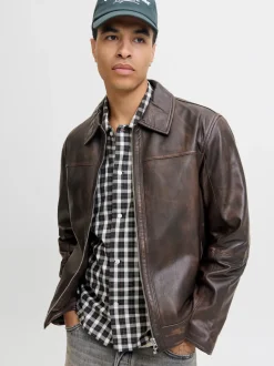 Clean Leather Jakke, Chocolate Brown, L