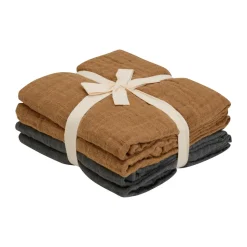 Cloth Muslin Solid 4-pak Stofbleer, Indian Tan