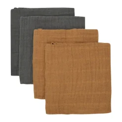 Cloth Muslin Solid 4-pak Stofbleer, Indian Tan