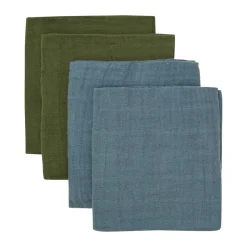 Cloth Muslin Solid 4-pak Stofbleer, Lead