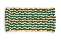 Coco Stripe Wave Dørmåtte, Dark Green/White
