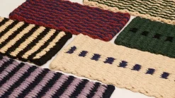 Coco Stripe Wave Dørmåtte, Dark Green/White