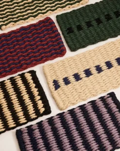 Coco Stripe Wide Dørmåtte, Black/White