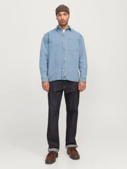 Colter Denim Overshirt, Light Blue Denim, XXL
