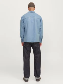 Colter Denim Overshirt, Light Blue Denim, XXL