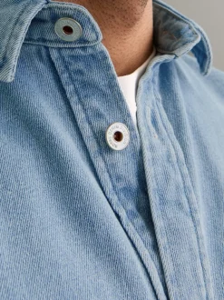 Colter Denim Overshirt, Light Blue Denim, XXL