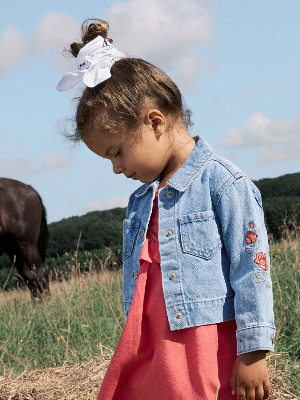 Conny Denim Jakke, Light Blue Denim, 98 cm