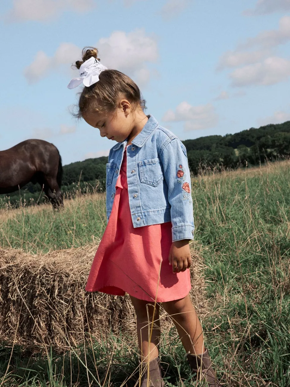 Conny Denim Jakke, Light Blue Denim, 98 cm