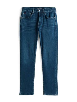 Core Denton Faded Straight Leg Jeans, Tinted Blue, W33/L30