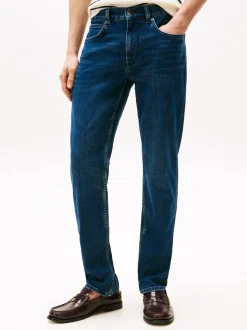 Core Denton Faded Straight Leg Jeans, Tinted Blue, W33/L30