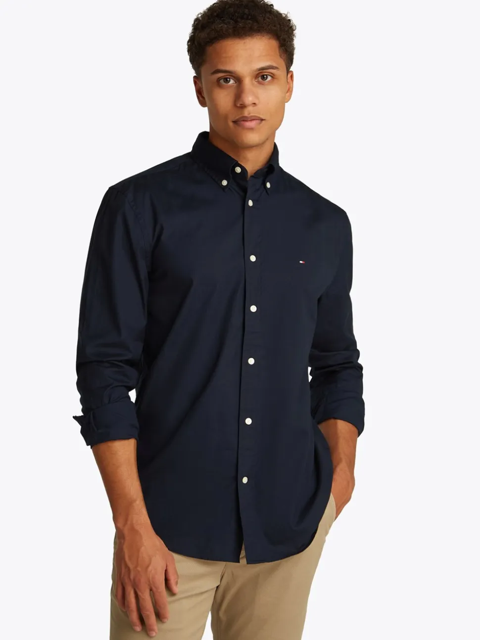 Core Flex Poplin Solid Skjorte, Desert Sky, XL