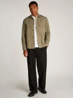 Cotton Blend Overshirt, Tarmac, S