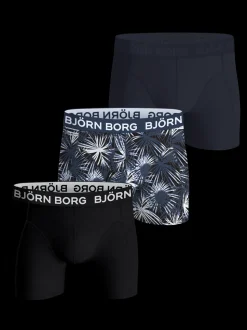 Cotton Stretch 3-pak Boxershorts, Sort/Print/Blå, M