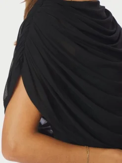 Cottuna Drapy Mesh Top, Black, 36