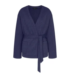 Cozy Comfort Quilted Robe Bluse, Blue Dark Combination, 44