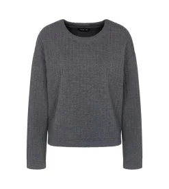 Cozy Comfort Quilted Sweater, Dark Grey Melange, 44